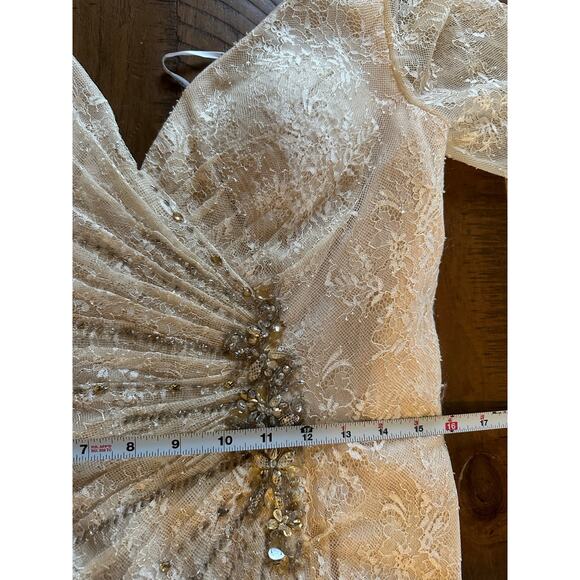 Montage by Mon Cheri Champagne Wedding Gown Mother of the Bride 14 Lace Cream - Picture 14 of 16